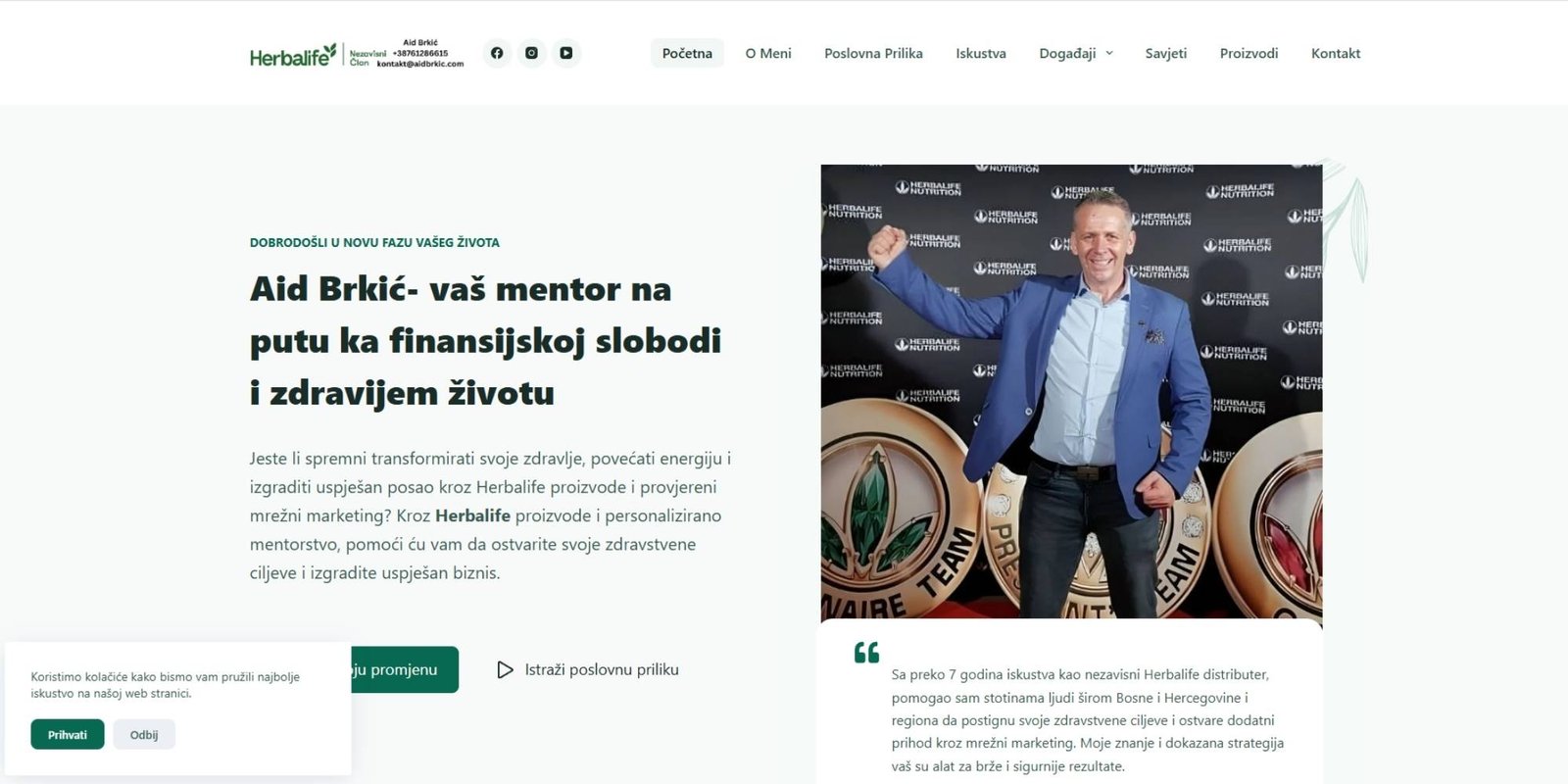 Dizajn stranice Aida Brkića, prikaz za portfolio Digistil agencije