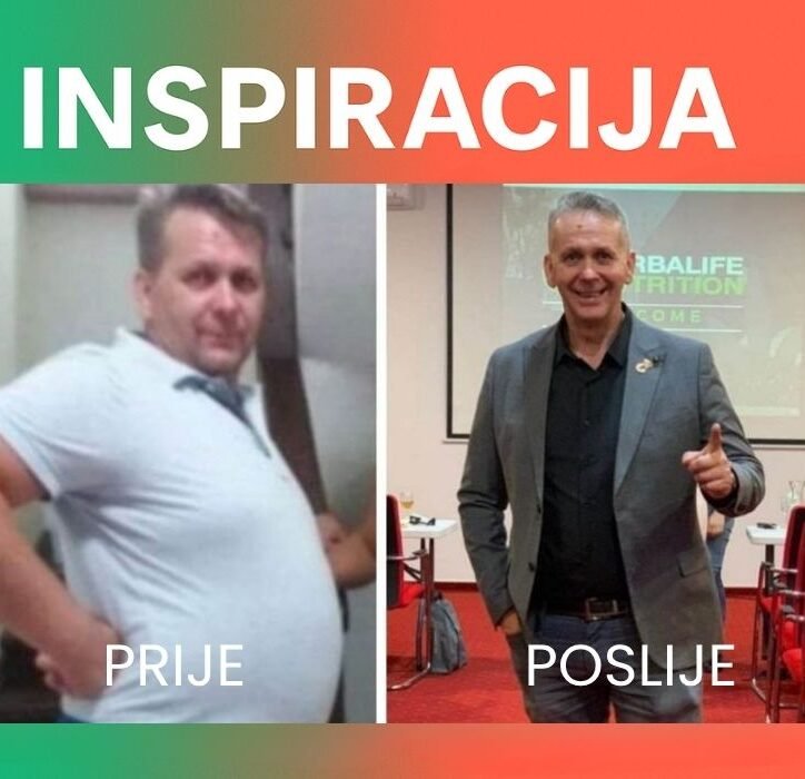 Inspirativni collage promjene životnog stila Aida Brkića – prije/poslije