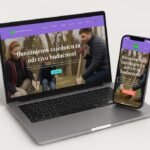 esponsive prikaz početne stranice Green Future Association na laptopu i mobitelu, Digistil purple header